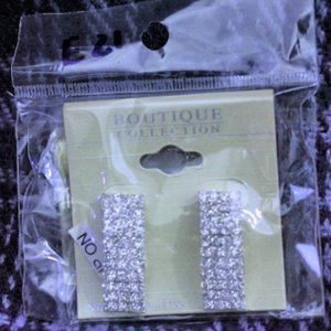 NWT Rhinestone Clip on Earrings